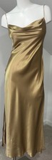 NWT Vintage Victoria s Secret 100 Silk Gold Maxi Nightgown S Open Back Gown