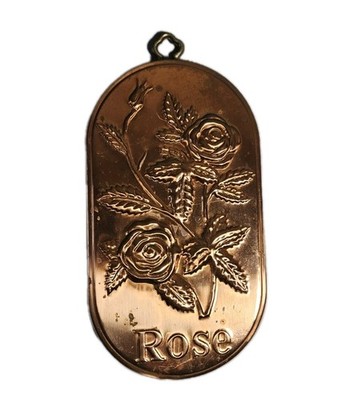 Vintage Old Dutch Copper Floral Rose Hanging Wall Decor Plaque RARE Cottage