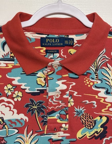 Polo Ralph Lauren Herren Aloha Poloshirt Rot Hawaii Print Classic Fit Gr. 2XL - Bild 2 von 5