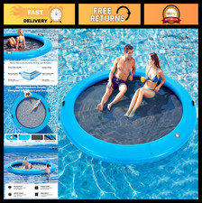 Inflatable Floating Dock 6-12FT Round Water Hammock Float Ring - Pool  Lake Fun