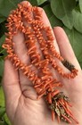 Antique Victorian Brass Grape Natural Branch Coral Necklace old Jewelry — photo 9