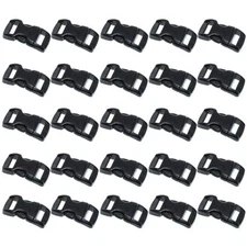 Black Plastic Side Release Buckles for Paracord Bracelets (3/8 Inch, 120 Pack)