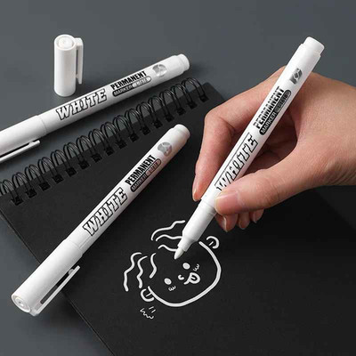 Waterproof White Paint Marker Pen 1mm Fine Tip Permanent Metal Wood