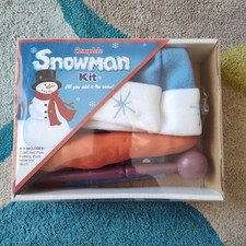 Build A Snowman Kit Set Blue Hat Scarf Carrot Pipe Buttons Eyes Kids Gift