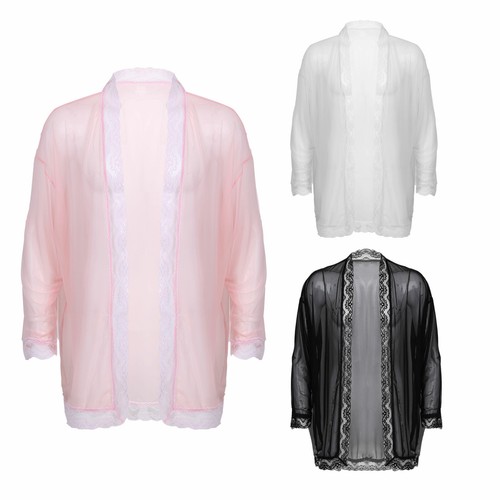 Lace Trim Mesh Cardigan 