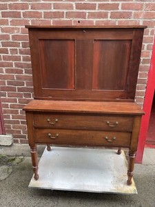 Late 19th century walnut cabinet drop front secretary postal desk 