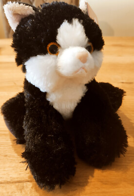 Mini Flopsies Maynard die schwarz-weiße Katze von Aurora World Plüsch