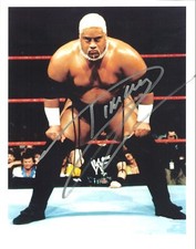 M281  Rikishi  signed vintage Wrestling Photo w/COA **BONUS**