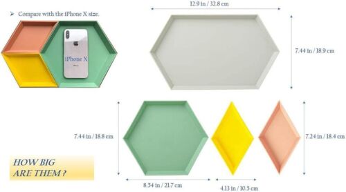 Trinket Dish, Unbreakable Geometric Vanity Tray, Jewelry Tray, Food serving tray - Picture 2 of 7