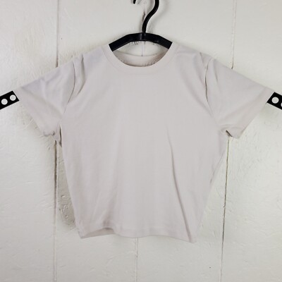 Hollister Shirt Junior Medium Beige Crew Neck Short Sleeve Baby Tee Crop  Stretch