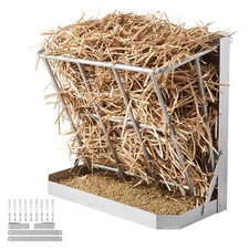 Wall Mounted Goat Hay Feeder 2 in 1 Hay and Grain Feeder 21 Gallons