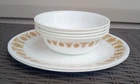 6 Vintage 70's Corelle Gold Butterfly Set Of 4 Cereal/ Soup Bowls and 2 Plates