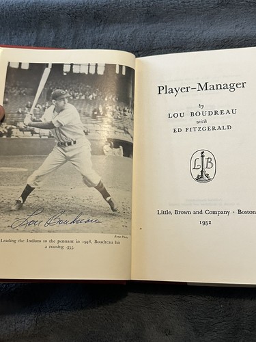 Lou Boudreau Player Manager Signed Book MLB Baseball 1949 Cleveland Indians HOF