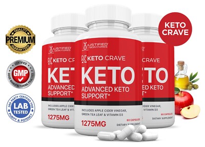 Keto Crave ACV Pills 1275 MG Stronger Than Gummies Keto Support 3 Bottle