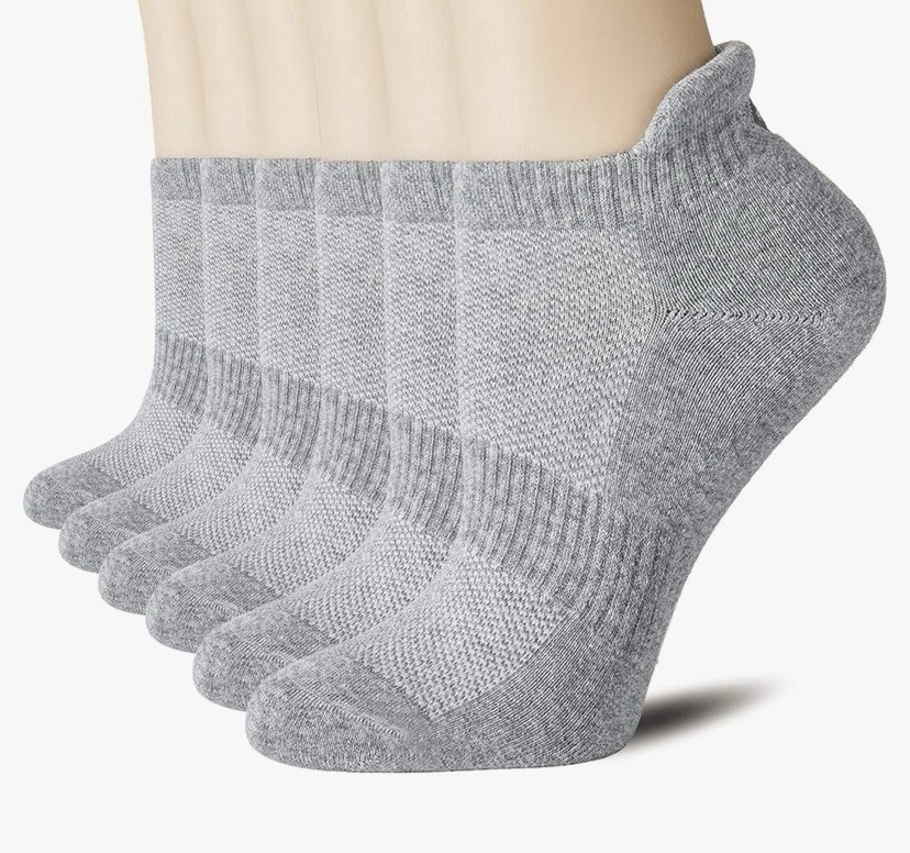 Celersport Ankle Socks For Men & Women Size Medium Grey 6 Pairs-image