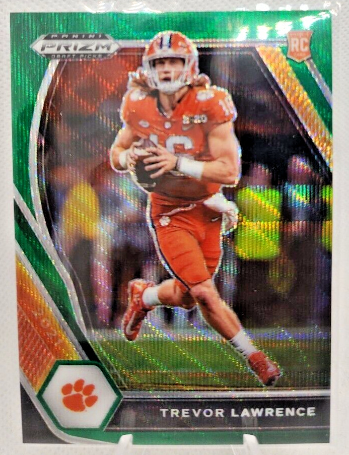2021 Prizm Draft Picks Trevor Lawrence Green Wave Prizm Rookie #106 Jaguars RC