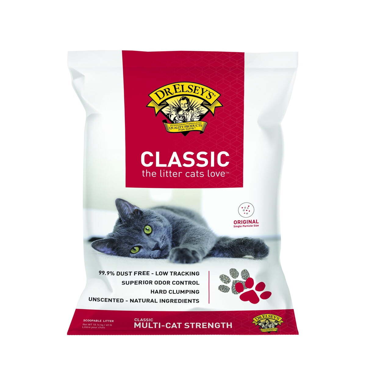 Cat Classic Multi-Cat Clumping Unscented Clay Cat Litter, 40lb Bag