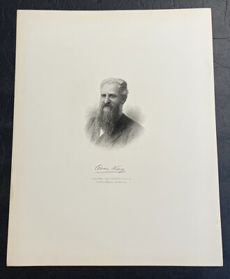 Aaron King Cabinet Card-Free Mason Sup. Council 33- NE Jurisdict- 1890 s-14 x11 