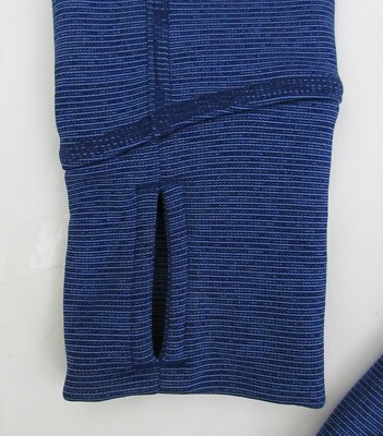 Athleta Stripe Strength Full Zip Hoodie Jacket Blue Sz Small