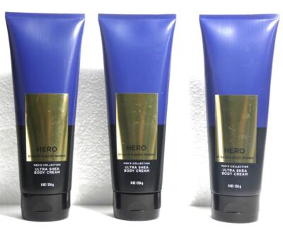 3 Bath & Body Works HERO Men's Collection Body Cream 8 oz