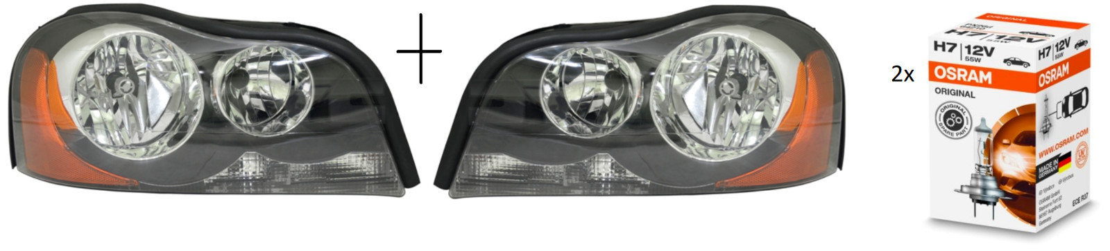 Phare Volvo XC90 2006-2014 kit avant optique électrique gauche et droite noir pour Fast