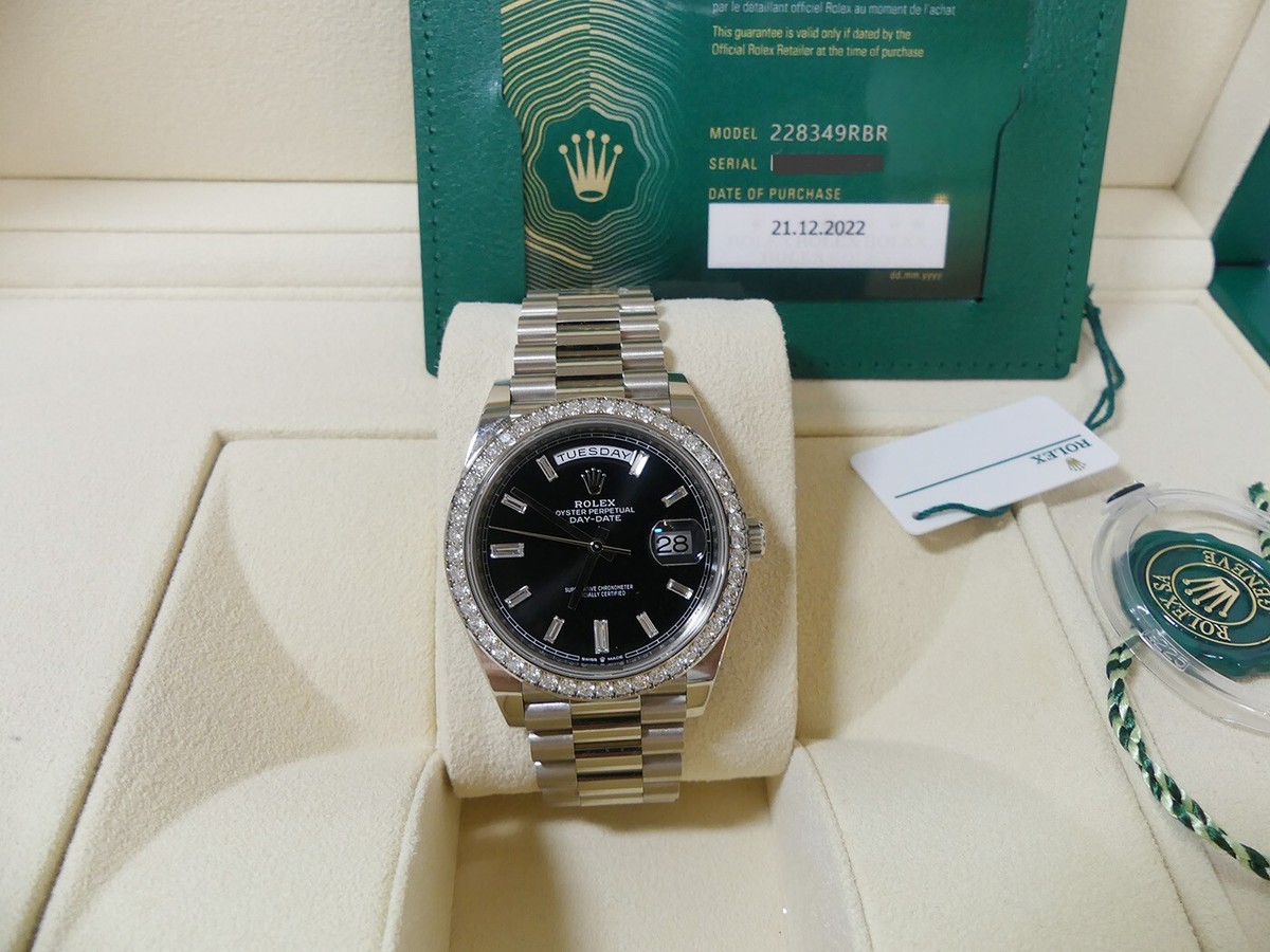 Rolex Day Date President 40mm 18K white gold black baguette Rolex Day Date President 40mm 18K white gold black baguette
