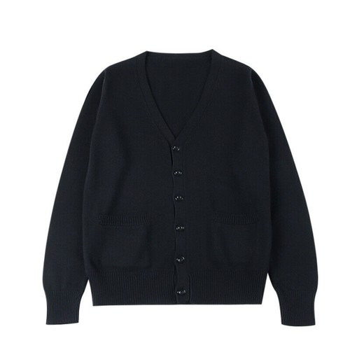 Damen Schulmädchen V-Ausschnitt Mantel Strick Cardigan Jacke Uniform Strickpullover - Bild 3 von 44