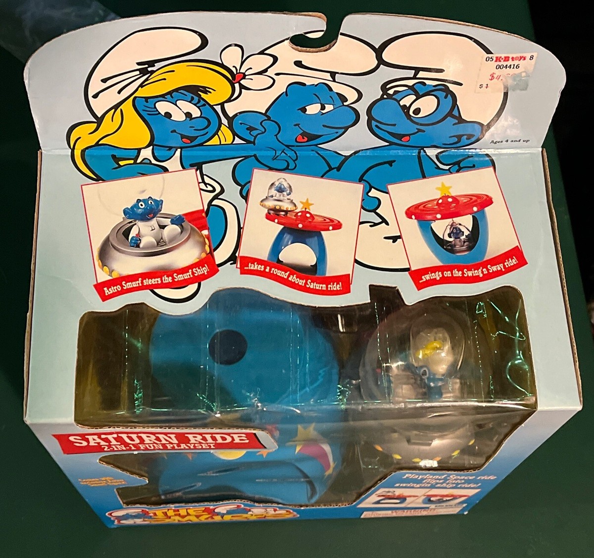 SMURF SCHTROUMPF SATURN RIDE 2 FUN PLAYSET 1996 BABY SPACE SHIP