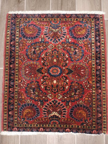 23" x 27" Vintage Handarbeit Sarouk Wolle Teppich - Bild 2 von 10
