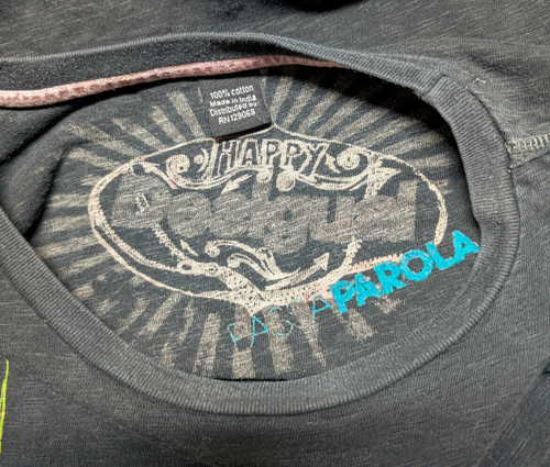 DESIGUAL Black, Graphic sneakers print, Jumper Sweater, happy parola preowned - Picture 6 of 15
