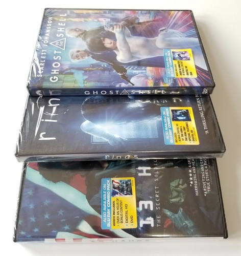 Lot of 3 DVD Assorted Titles, 13 Hours, Rings, Ghost in the Shell. New Sealed!! - Picture 2 of 3