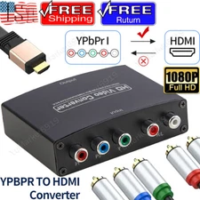 YPbPr Component to HDMI Converter Stereo Audio Video L/R 5RCA RGB Adapter 1080P