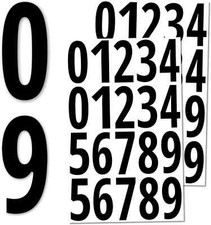 200 Pieces, 3" - Number Stickers, Waterproof Vinyl Stick On 3 inches, Black