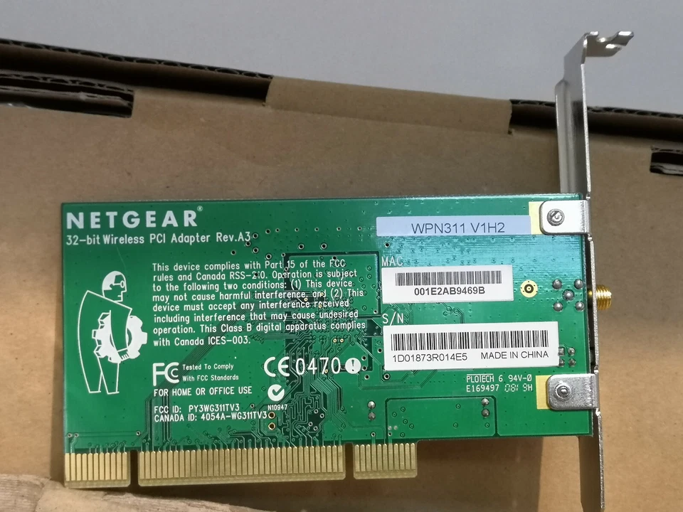 NETGEAR RangeMax Wireless - G , PCI Adapter WPN311 GR , 108 Mbit/s - Bild 4 von 4