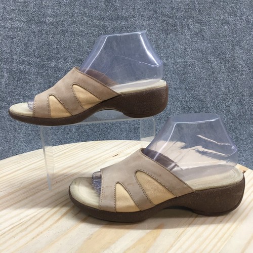 Merrel Sandals Womens 8 Sundial Slide Buckwheat Brown Wedge Slip On Open Toe - Picture 2 of 18