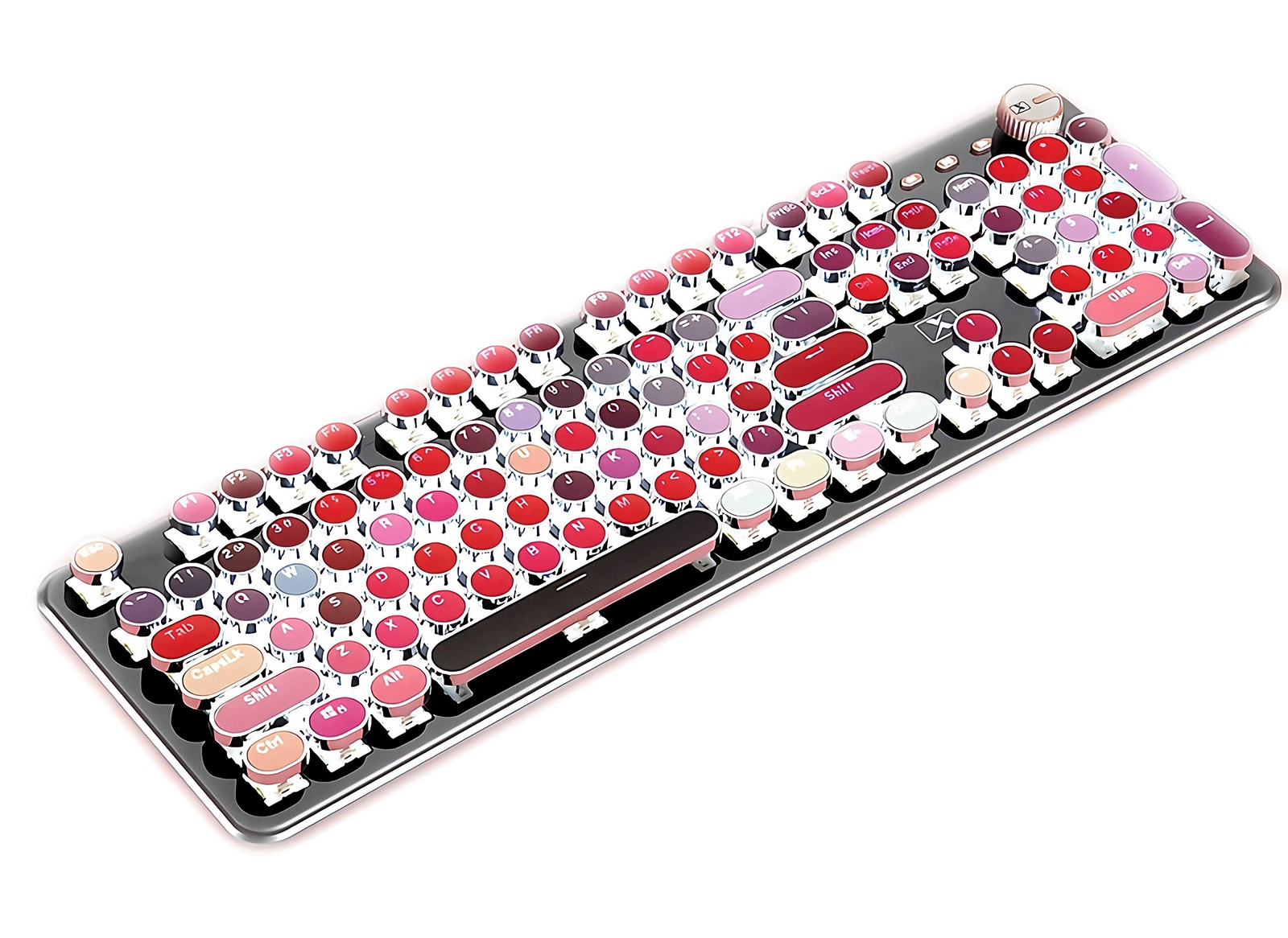 K520 Retro Mechanical Gaming Keyboard with Metal Panel and RGB Backlit 104 Keys