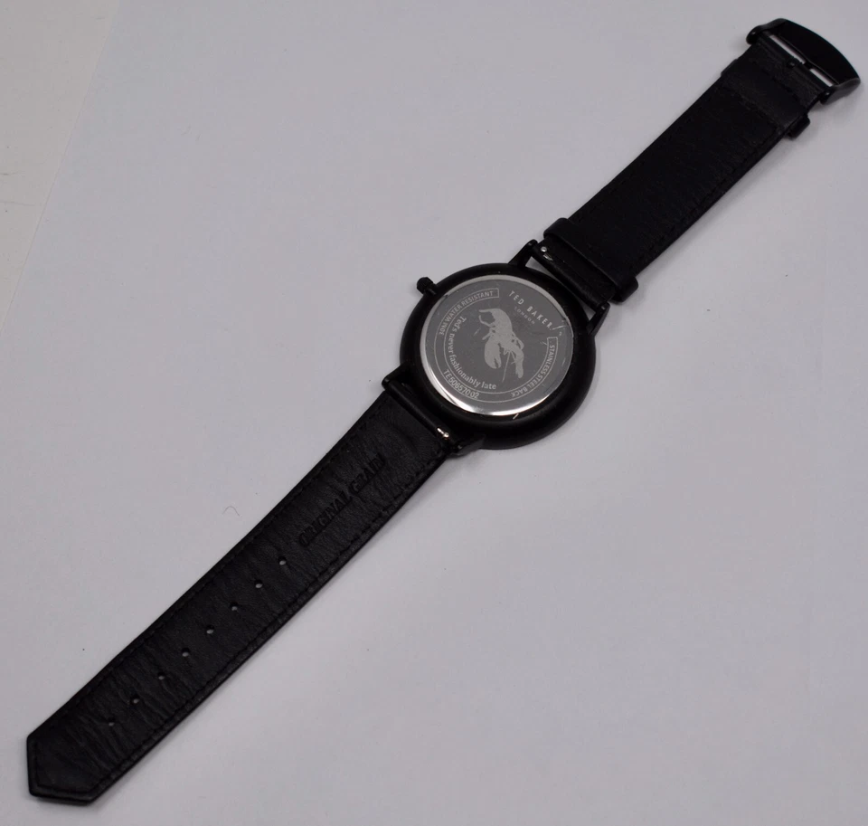 Ted Baker London All Black Minimalist Mens Calendar Wristwatch 42mm - Image 3 of 4