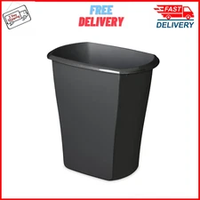 Sterilite Trash Can, Plastic Bathroom or Office Wastebasket, 5.5 Gallon, Black