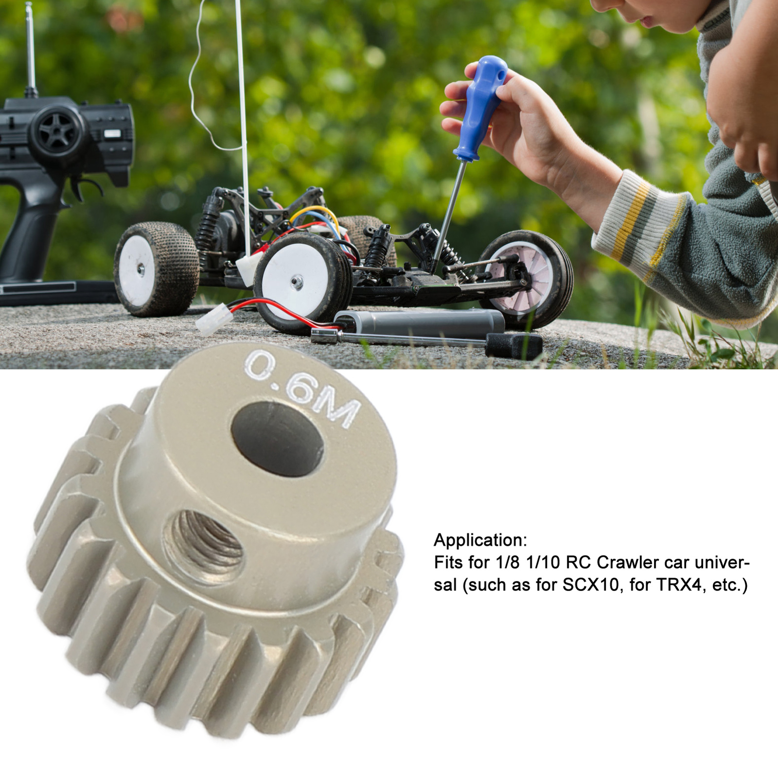 ((21T)M 0.6 Pinion Gear For 3.175mm Shaft Brushless Brush Motor For 1/8 1/1 FA