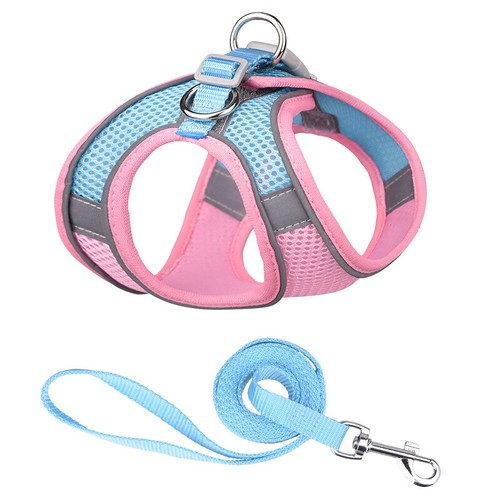 Cat Dog Pet Mesh Breathe Harness Adjustable Control Vest Dogs Reflective Leash - Picture 6 of 10