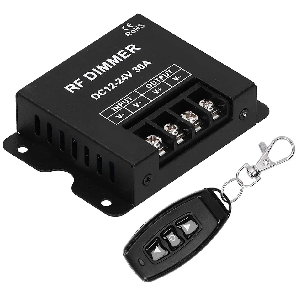 Led Single Strip Dimmer RF Wireless Remote DC12-24V 30A 360W Output Controller - Image 2 of 4