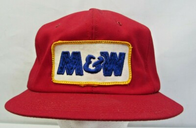 Vintage K Brand M&W Embroidered Patch Trucker Style Snapback Hat Cap