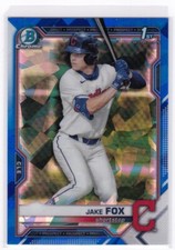 Jake Fox SAPPHIRE 2021 Bowman Draft #BDC-102 Cleveland Guardians