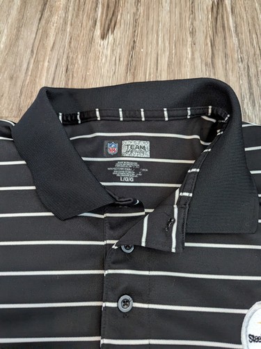 Pittsburg Steelers Polo Shirts NFL Team Apparel Dry Fit Men's Size Large Stripes - Picture 15 of 20