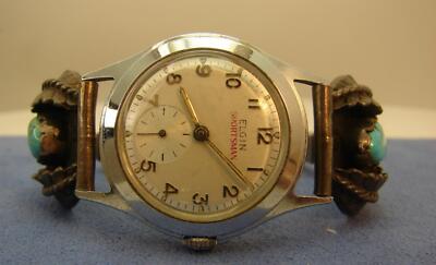 Vintage Southwest Cleo Frank Falkner Turquoise Watch Band Elgin Automatic  Watch