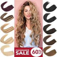 Hidden Secret Hair Human Extensions Wire on Hair Weft Headband 100% Real REAL US