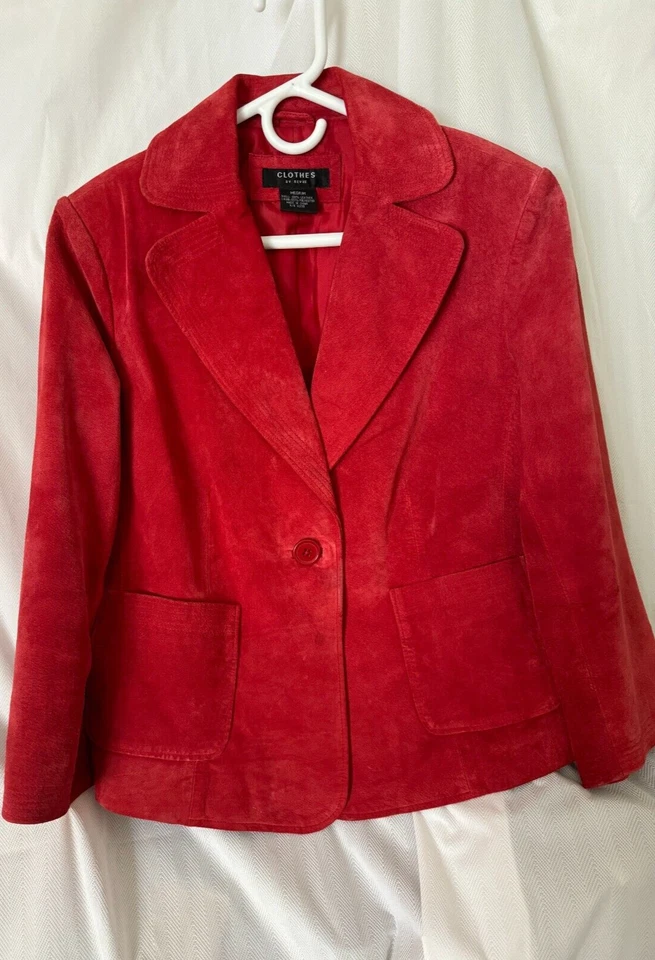 Cranberry Red suede women's blazer/jacket Medium. - Image 2 of 4