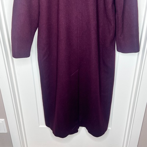 Jones New York Deep Purple Trench Coat 100% Wool - Double Breasted (Measured) - Picture 13 of 20