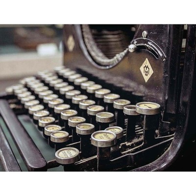 Photograph Old Typewriter Keyboard Retro Vintage 12X16 Inch Framed Art Print
