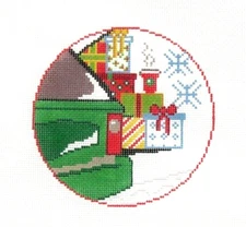 The Collection FD Christmas Bumper Round Handpainted Needlepoint Canvas